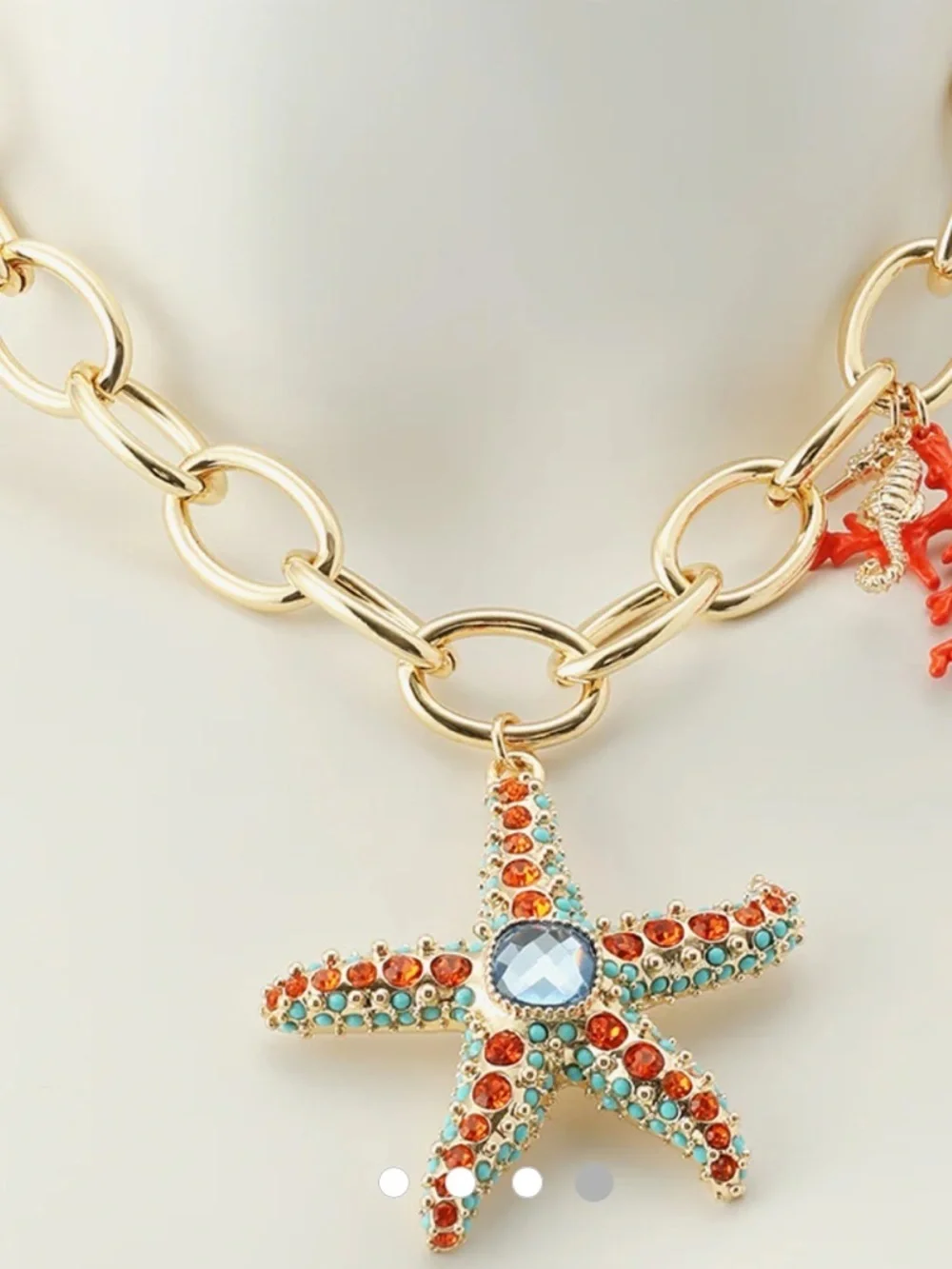 CRYSTAL STARFISH necklace !!!! Betsy Johnson!!! Gorgeous!!!